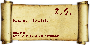 Kaposi Izolda névjegykártya